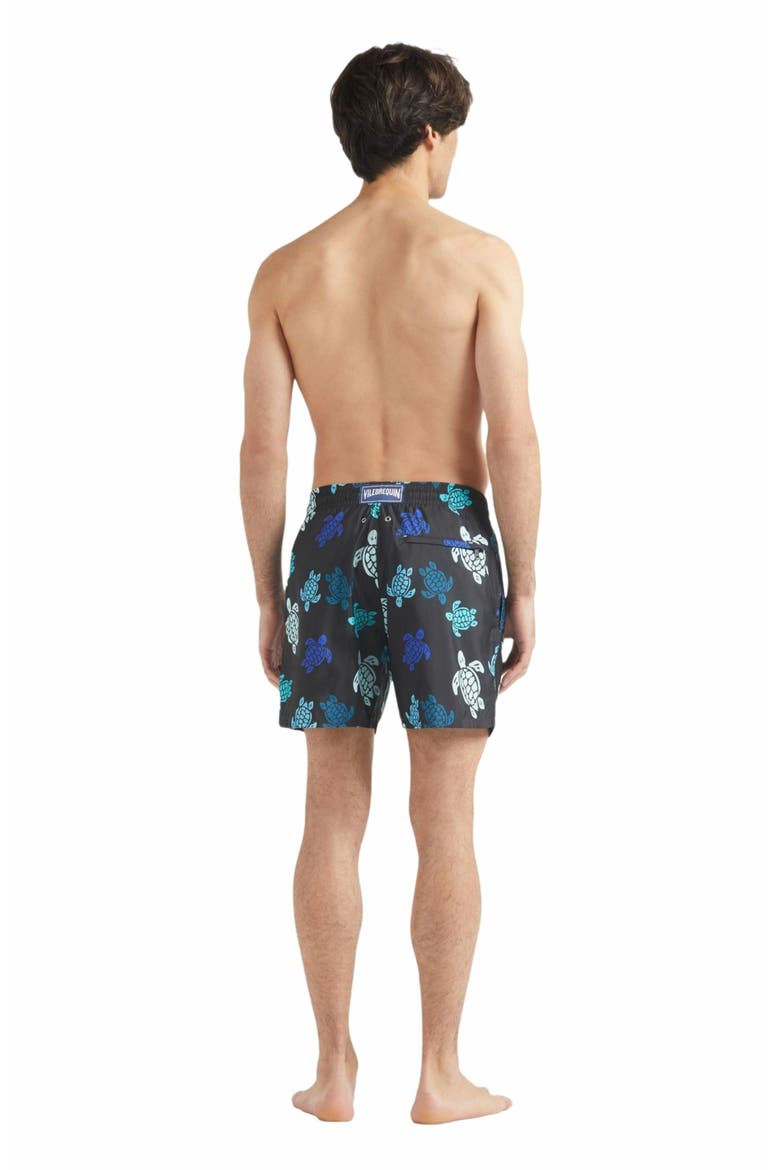Men's Multicolor Tortues Ultra-Light and Packable Swim Shorts, Alternate, color, NOIR