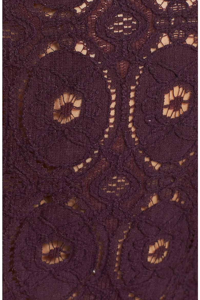 BB Dakota Renley Lace Fit & Flare Minidress (Nordstrom Exclusive), Alternate, color, AUBERGINE