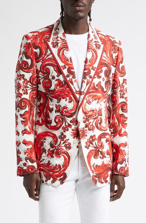 Majolica Print Cotton & Silk Jacquard Jacket