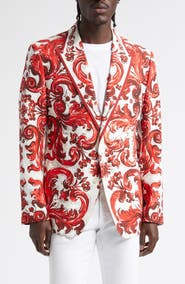 Dolce&Gabbana Majolica Print Cotton & Silk Jacquard Jacket