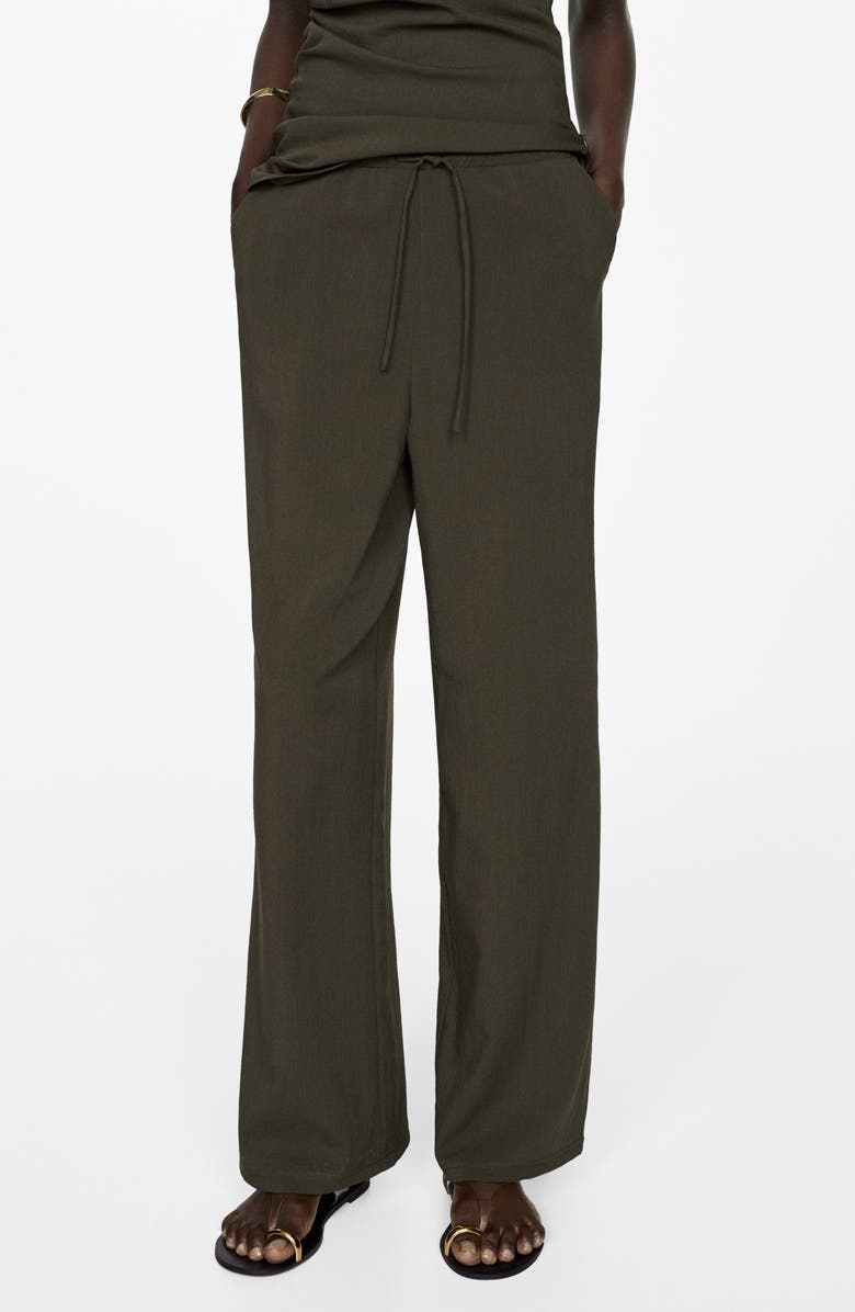 MANGO Elastic Waist Straight Pants, Main, color, 