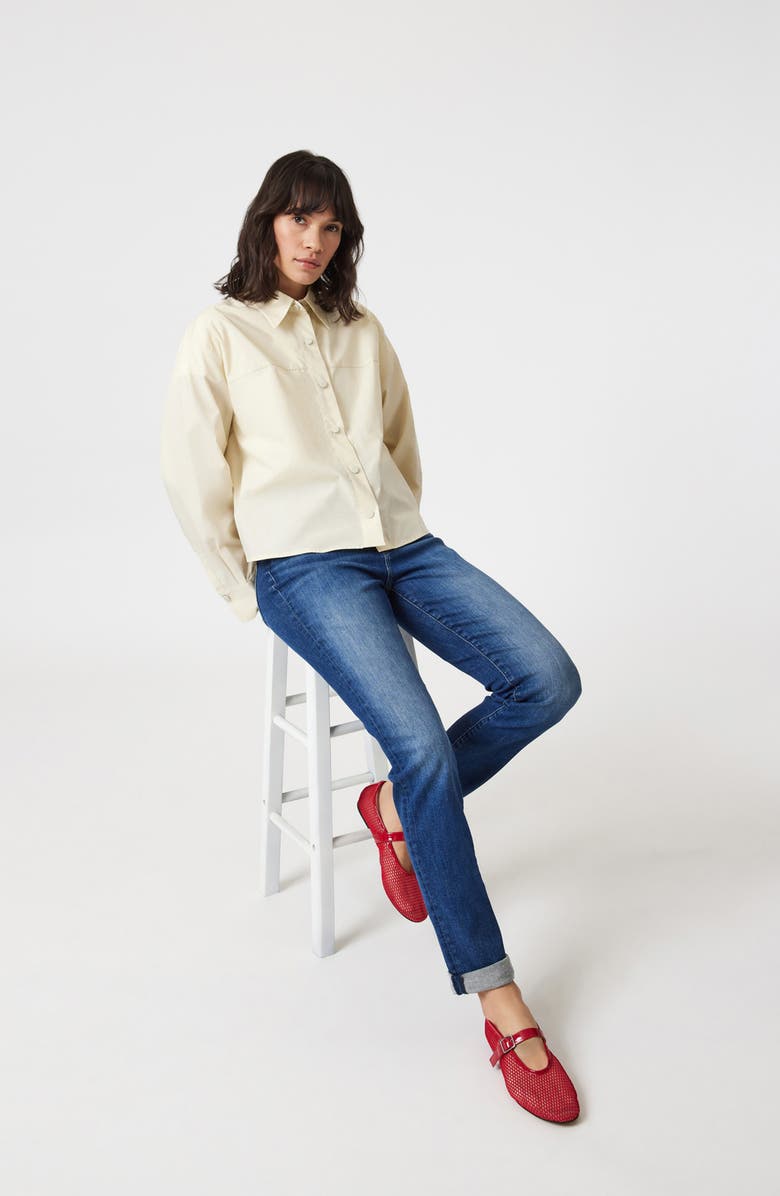 Mavi Jeans Kathleen Mid Rise Slim Boyfriend Jeans, Alternate, color, Dark Brushed Flex Blue