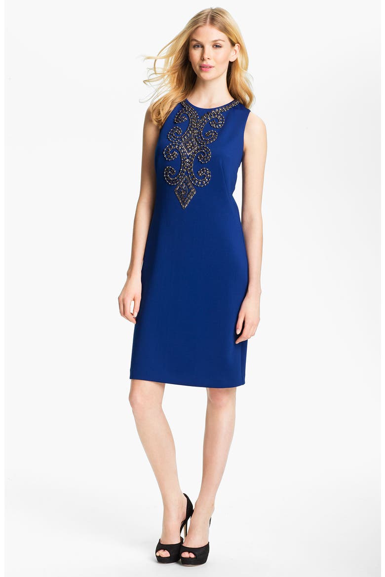 Sleeveless Embellished Front Sheath Dress, Main, color, COBALT