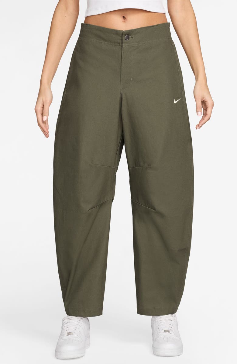 Nike Sportswear Street Barrel Leg Pants, Main, color, Medium Olive/ Sail