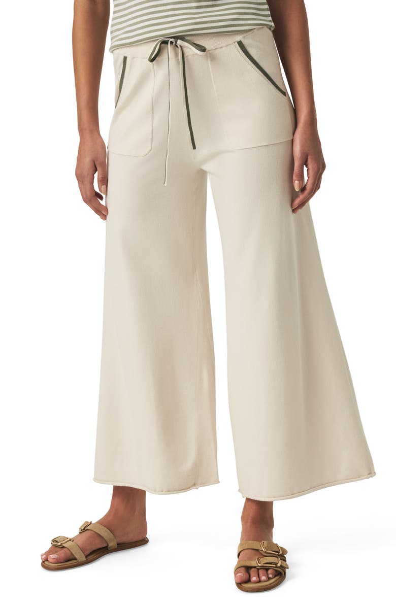 Splendid Veronica Crop Wide Leg Sweater Knit Pants, Main, color, Moonstone/ Soft Vob