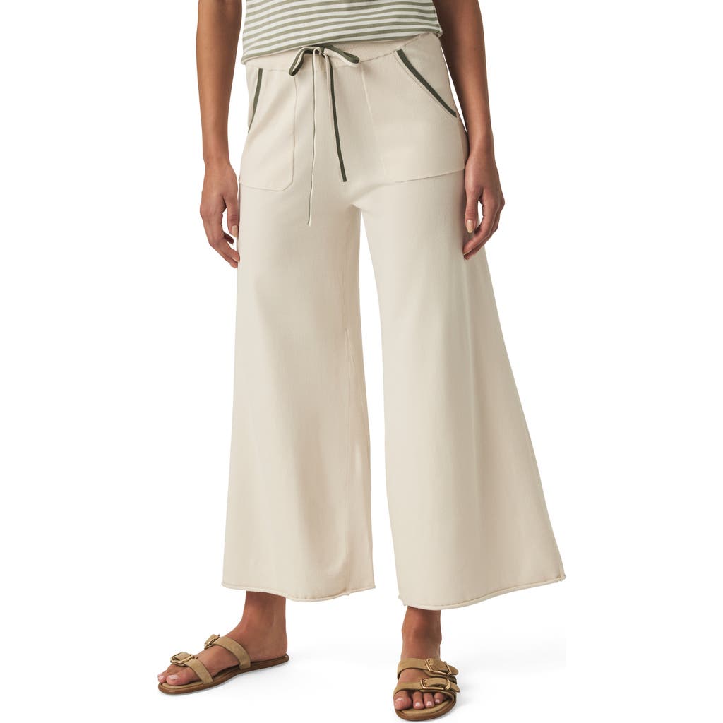 Splendid Veronica Crop Wide Leg Sweater Knit Pants In White