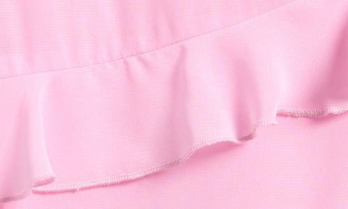 Ava & Yelly Kids' One-shoulder Ruffle Dress In Blush