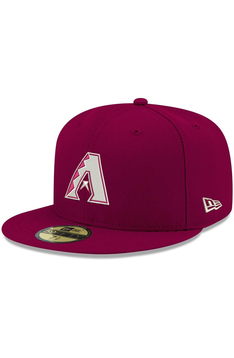 New Era Men's New Era Cardinal Arizona Diamondbacks White Logo 59FIFTY Fitted Hat, Main, color, 