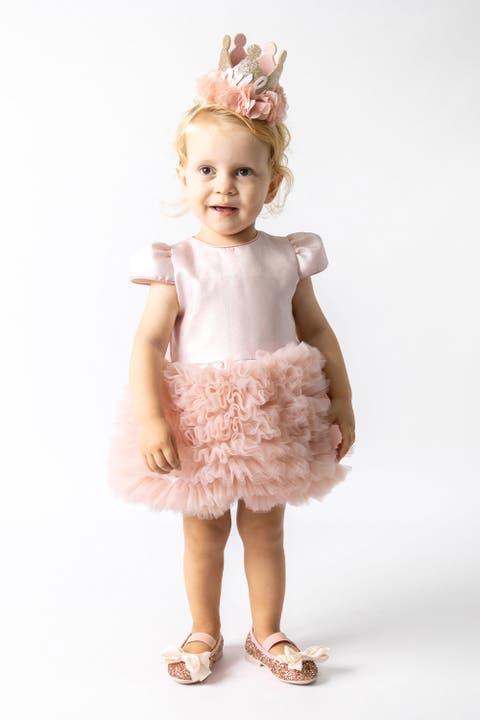 Lina Baby Girls’ First Birthday Princess Tutu Dress & Queen Crown Set