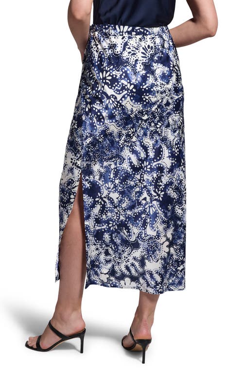Nic + Zoe Nic+zoe Twilight Blooms Midi Skirt In Blue Multi