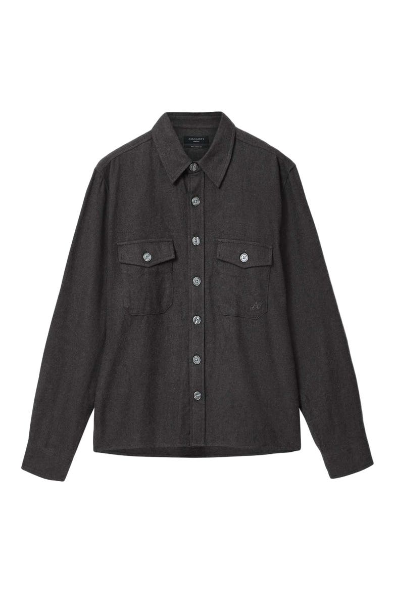 Haiku Long Sleeve Cotton Flannel Shirt, Alternate, color, CHARCOAL MARL