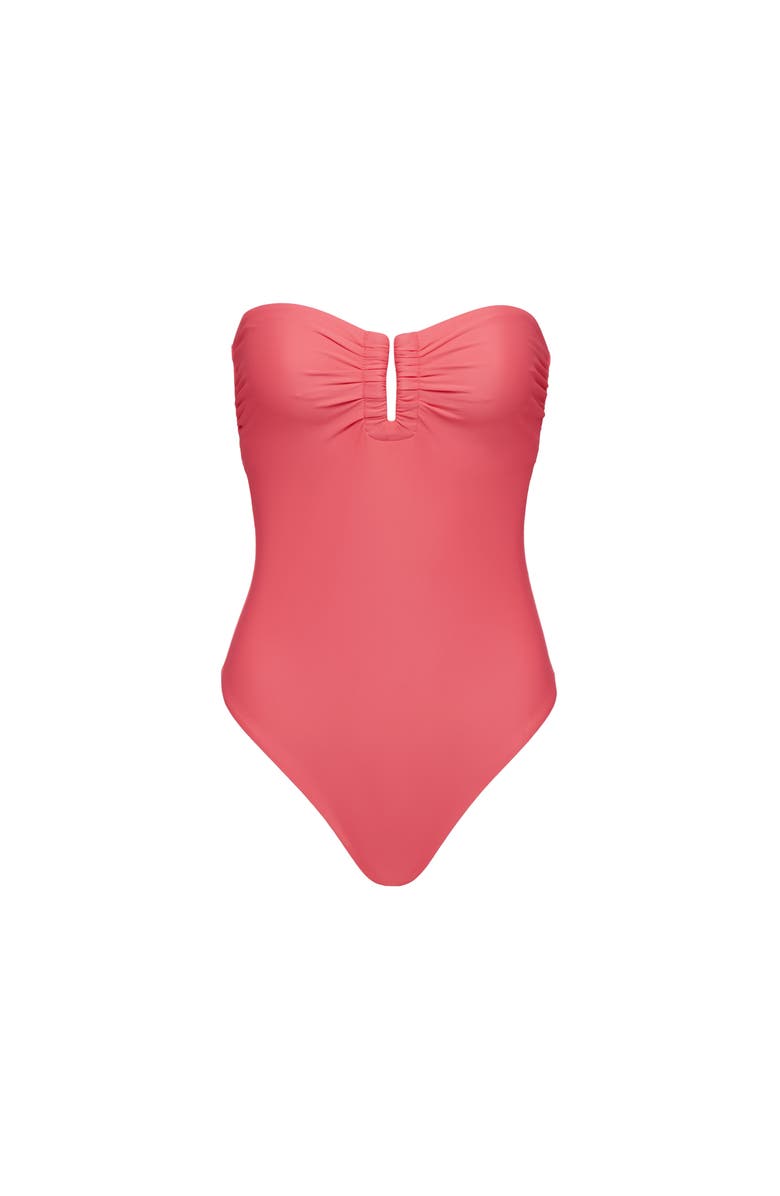 CUUP The Bandeau One Piece Swim, Main, color, Guava