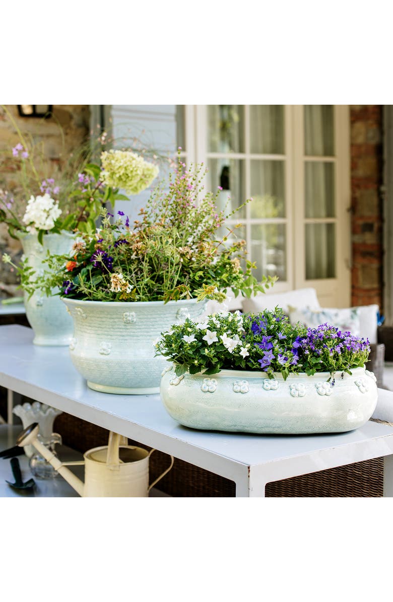 VIETRI Giardino di Fiori Celadon Round Planter, Alternate, color, Green