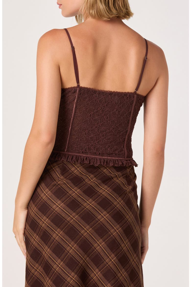 Lace Bustier Crop Camisole, Alternate, color, BROWN