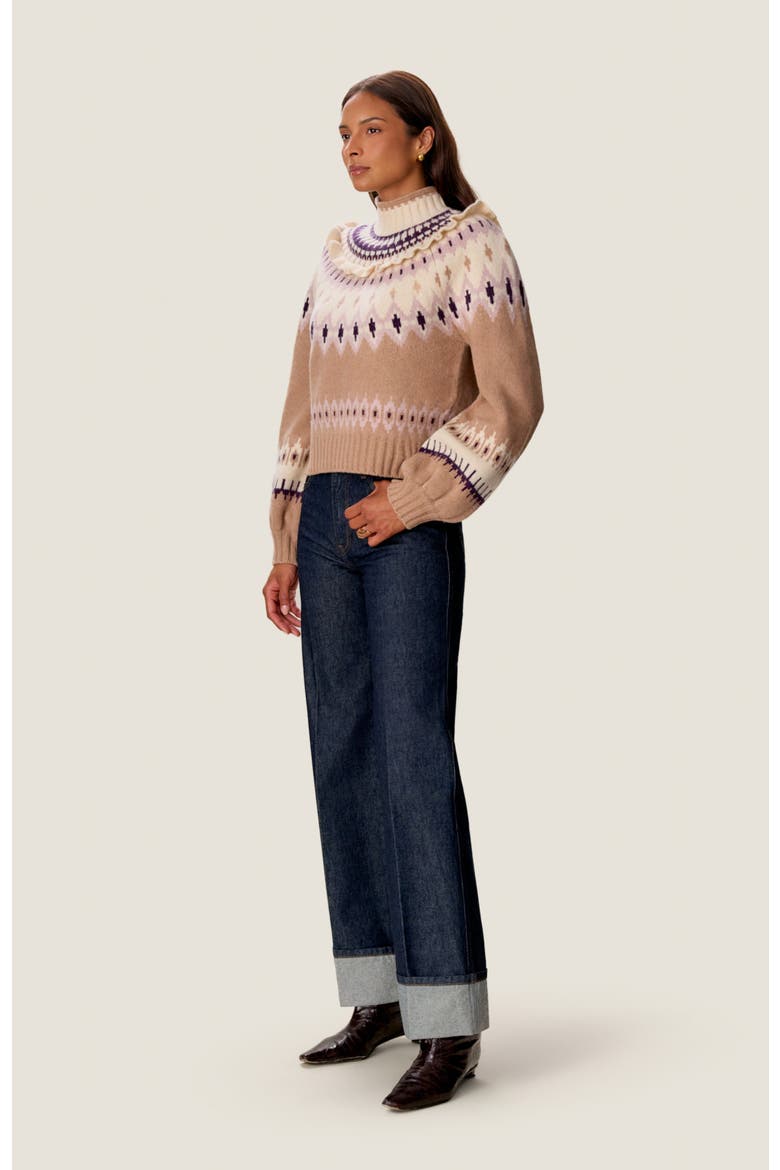 Allie Fair Isle Sweater, Alternate, color, Cedar Fair Isle