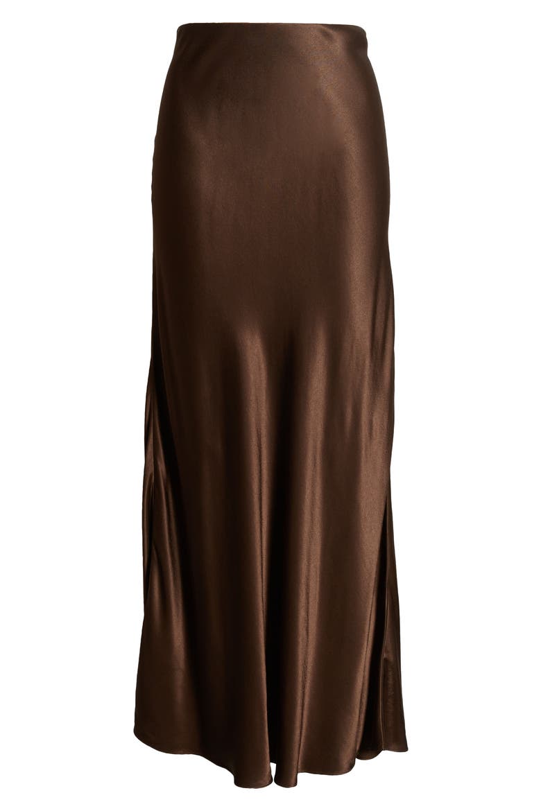 Romina Satin Maxi Skirt, Alternate, color, DARK MOSS