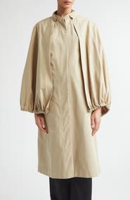 TOTEME Cotton Gabardine Coat with Removable Cape