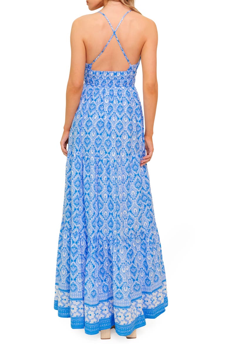 FLYING TOMATO Print Maxi Dress, Alternate, color, Blue