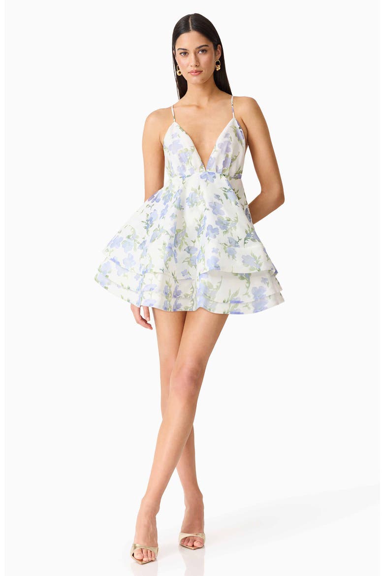 Cleo Floral Minidress, Alternate, color, IVORY FLORAL PRINT