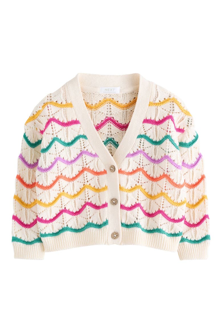 Kids' Rainbow Cardigan, Main, color, WHITE MULTI