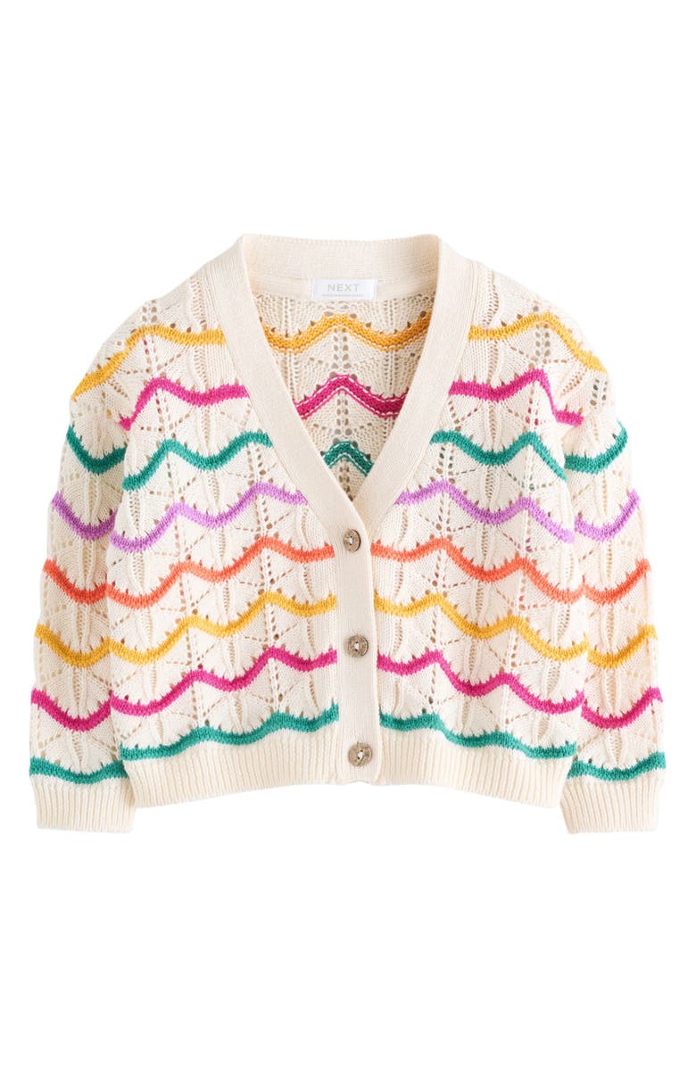 NEXT Kids' Rainbow Cardigan, Main, color, White Multi