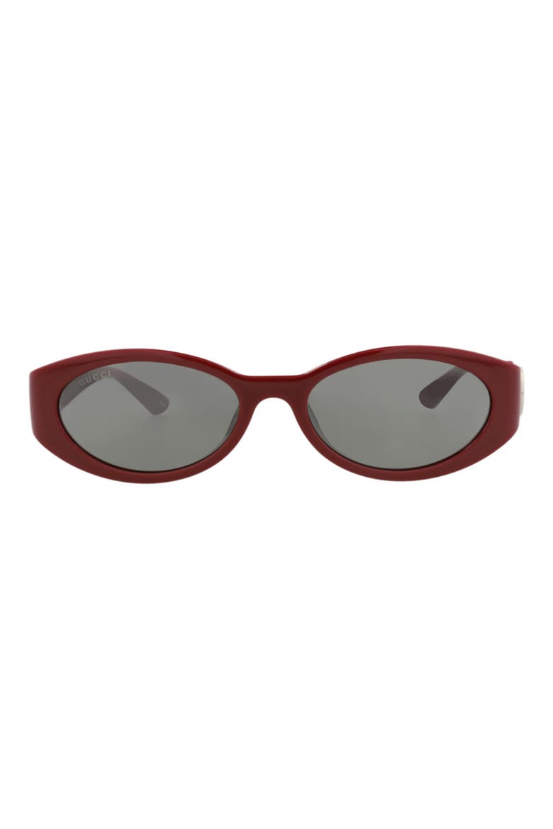 56mm Oval Sunglasses, Main, color, BURGUNDY BURGUNDY GREY