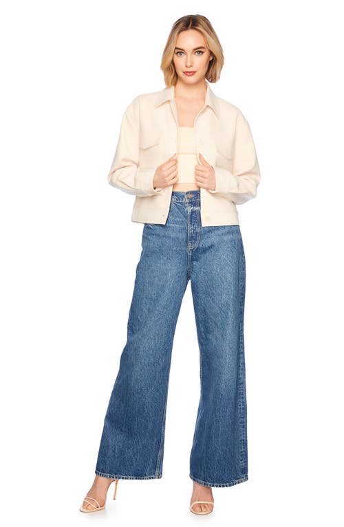 Susana Monaco Pebble Weave Oversized Cargo Jacket In Belgian Creme In Belgian Creme