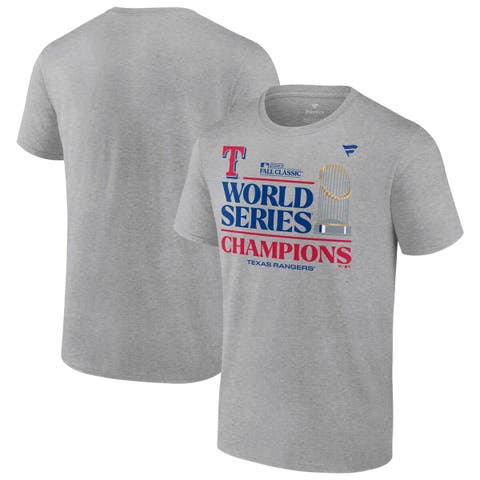 Men's Fanatics Heather Gray Texas Rangers 2023 World Series Champions Locker Room T-Shirt