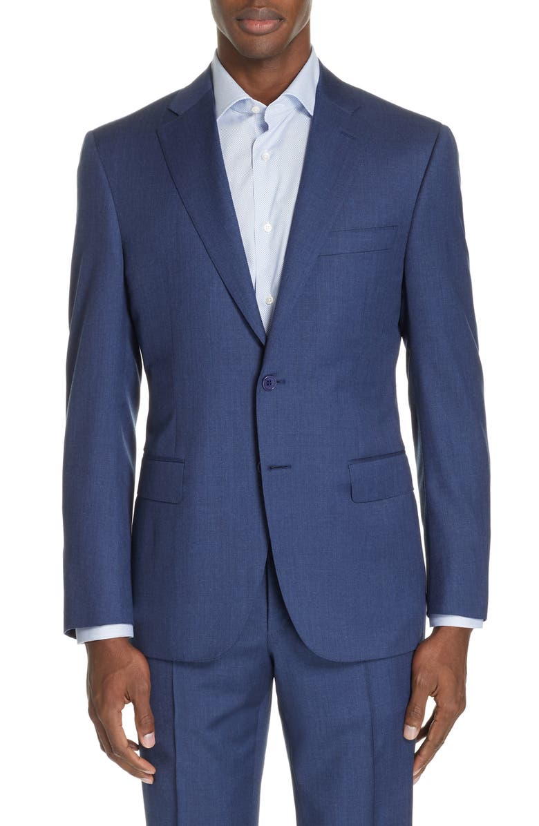 Canali Siena Regular Fit Solid Wool Suit, Alternate, color,