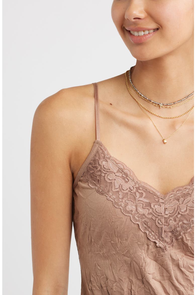 Knit Crinkle Camisole, Alternate, color, BROWN FRESCO