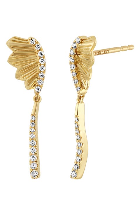 Cleo 18k Gold Diamond Drop Earrings