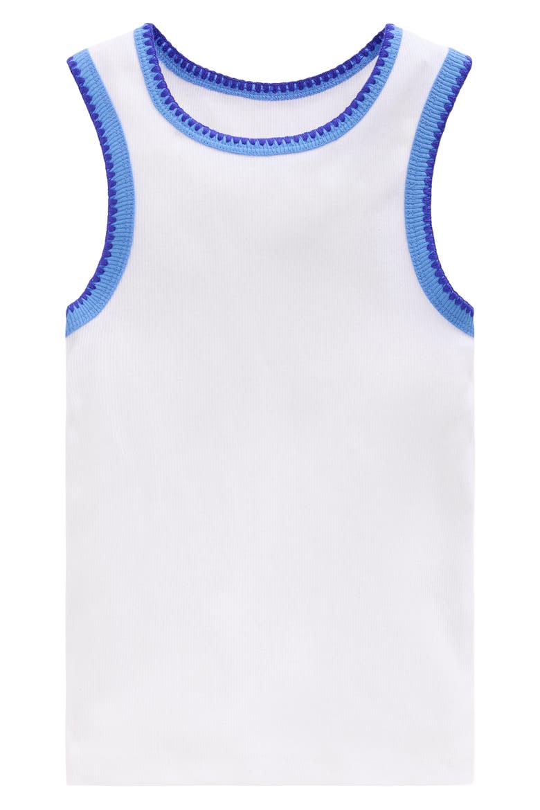 Kids' Contrast Trim Rib Tank, Main, color, WHITE