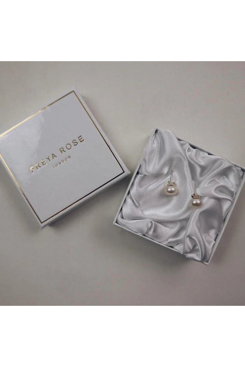 Fresh Water Pearl and Silver Stud Earrings, Alternate, color, Pearl