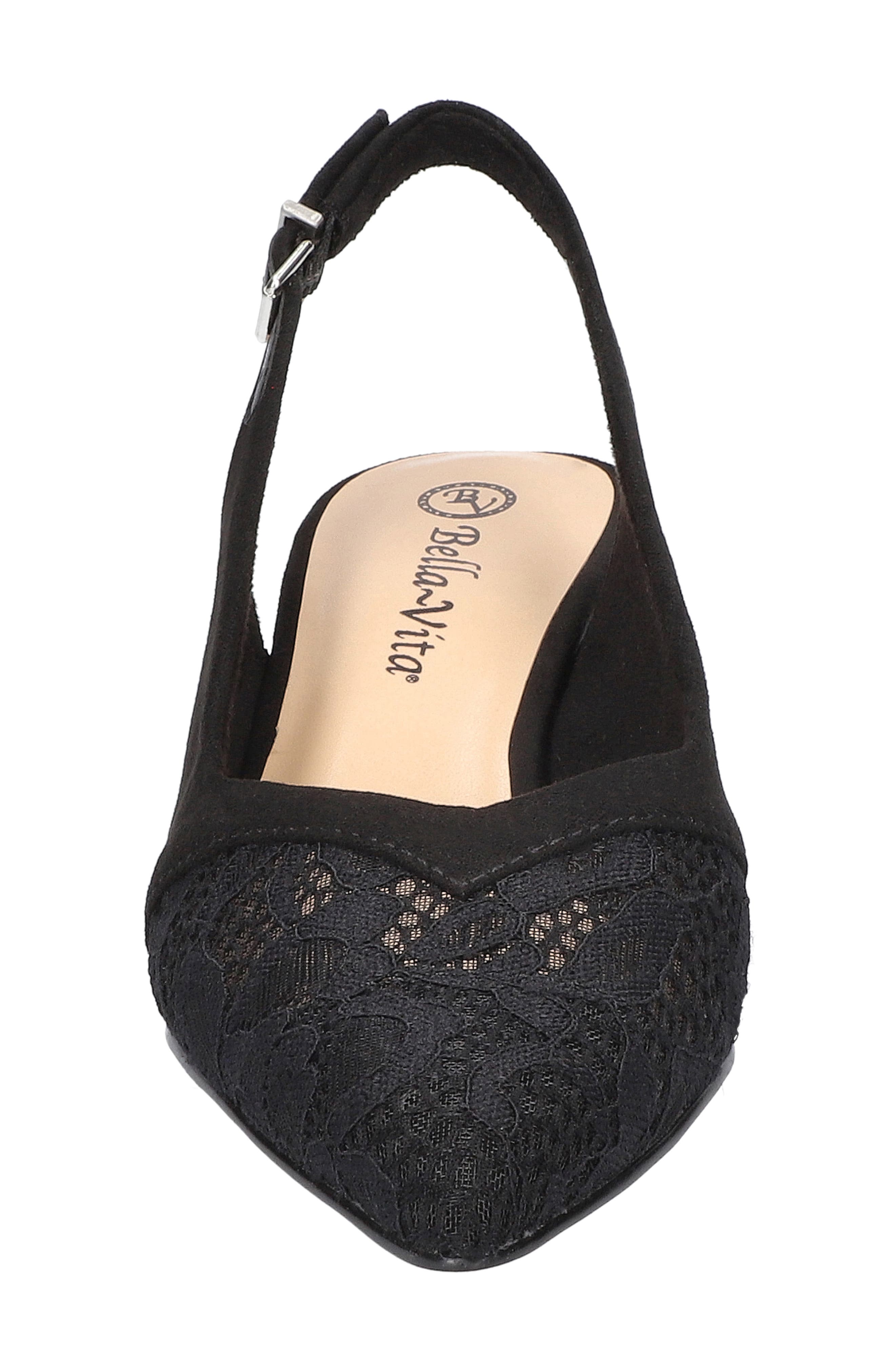 Bella Vita Marquette Pointed Toe Slingback Pump, Alternate, color, Black Suede