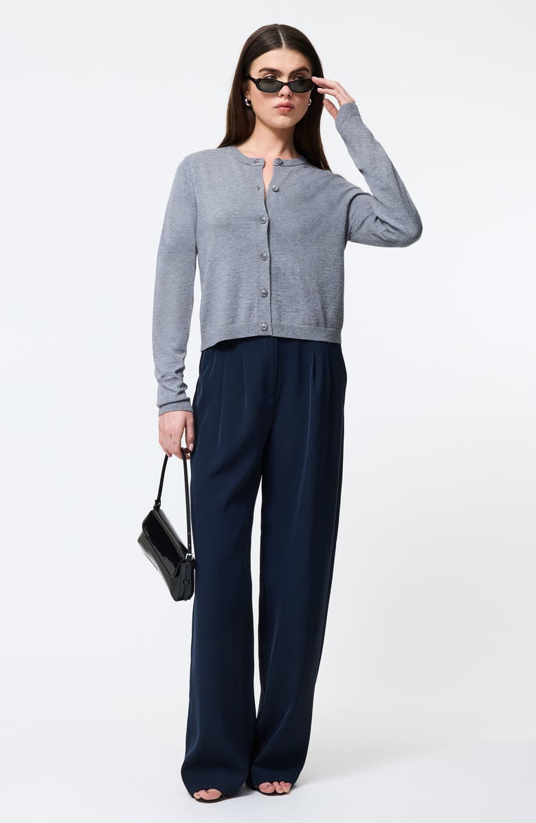 French Connection Crop Cardigan, Alternate, color, Mid Grey Melange