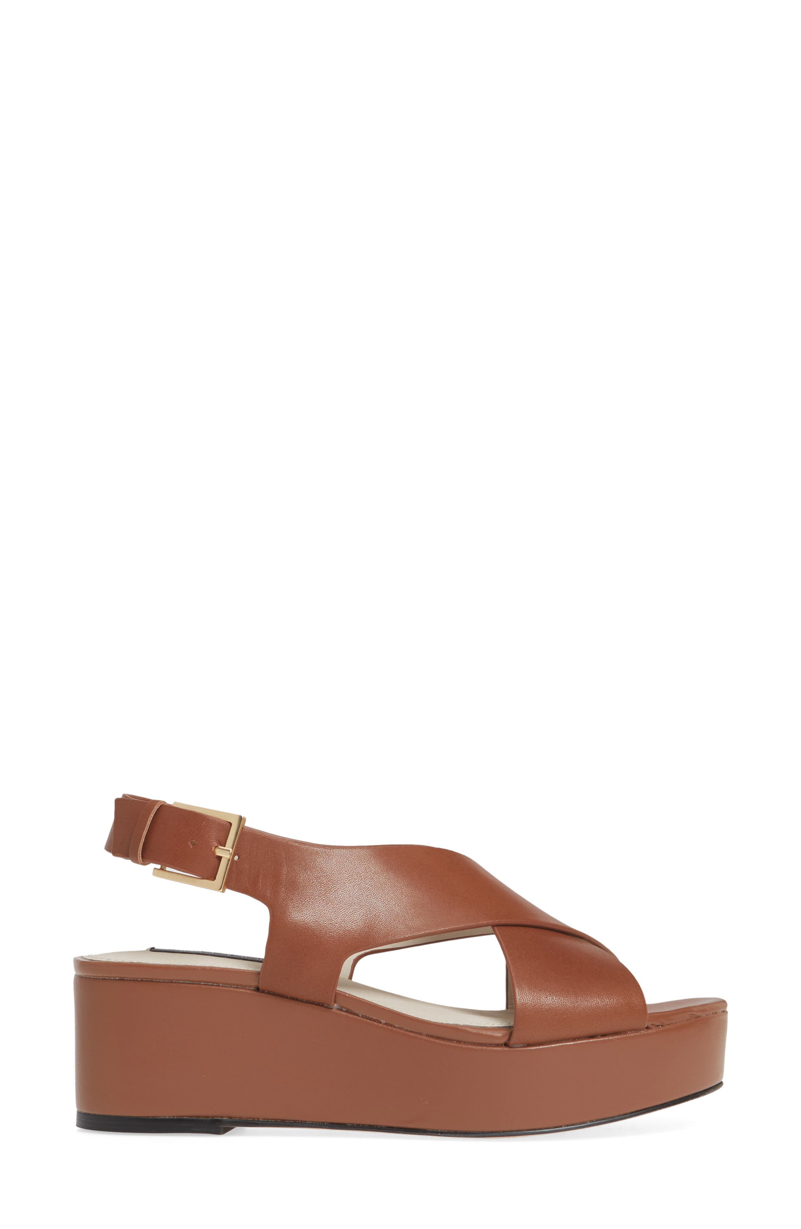 Cruise Platform Sandal, Alternate, color, COGNAC LEATHER