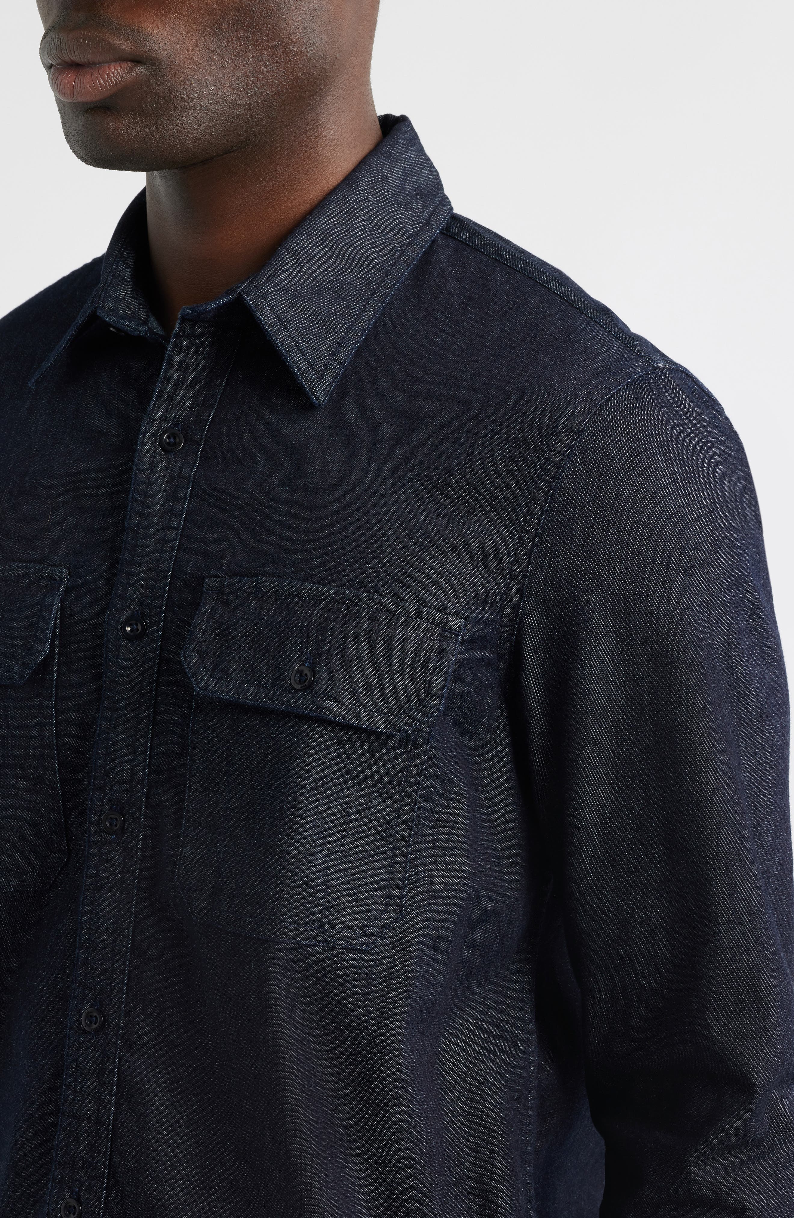 Aiden Denim Utility Button-Up Shirt - image 2