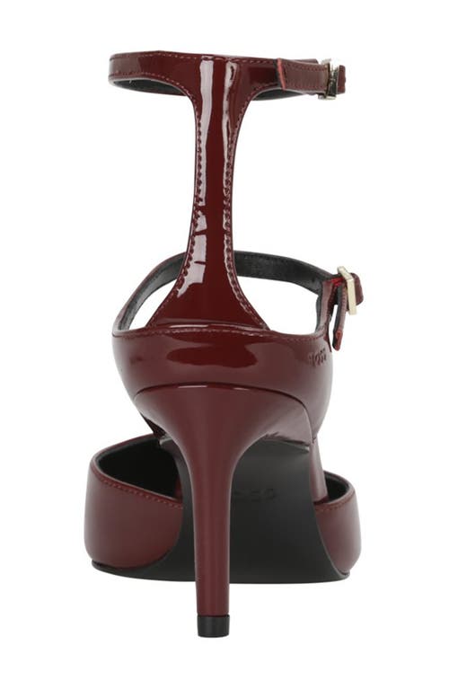 Hugo Boss Boss Gracey Ankle Strap Pointed Toe Pump In Burgundy