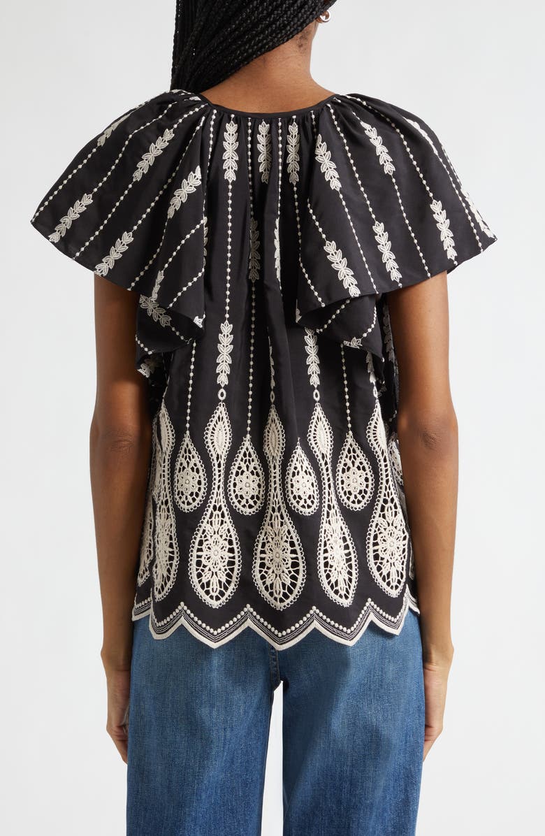Ramy Brook Bettie Embroidered Top, Alternate, color, Black Lace