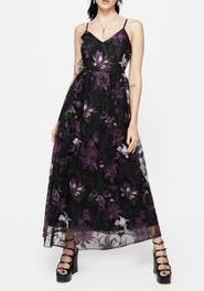 Disturbia Estrid Embroidered Mesh Maxi Dress