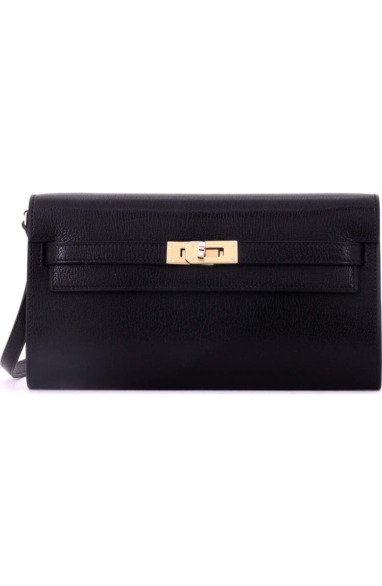 Pre-Owned Hermes Kelly To Go Wallet Chevre Mysore, Main, color, Noir