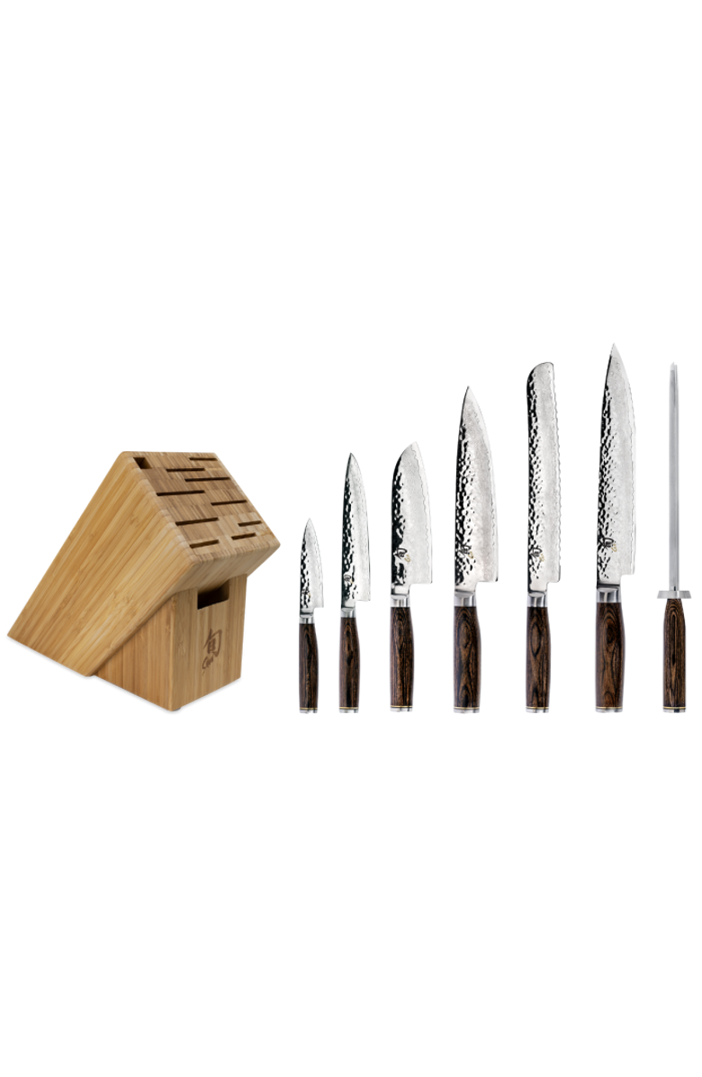 Shun Premier Professional Block Set, 8 Piece, Main, color, Walnut