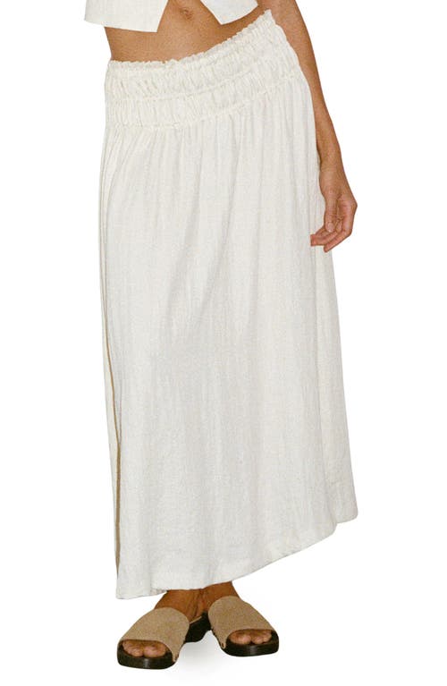 Mango Shirred Maxi Skirt In White