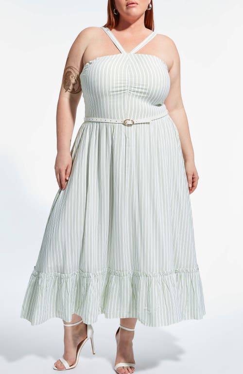 As By Df Lexi Dress In White/peridot Green