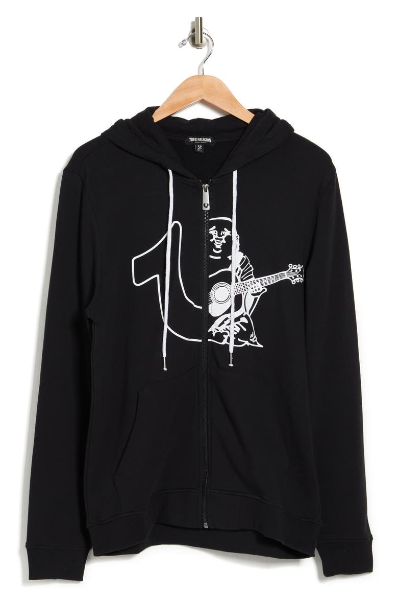 Large Branded Hoodie, Alternate, color, ONYX