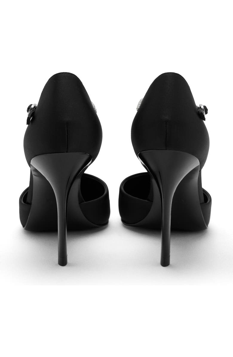 MANGO Strappy Heeled Pump with Rhinestones, Alternate, color, Black