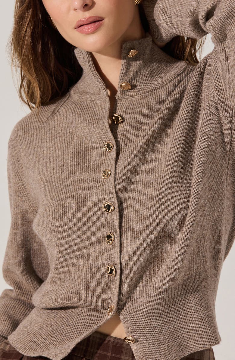 ASTR the Label Tawni Stand Collar Cardigan, Alternate, color,