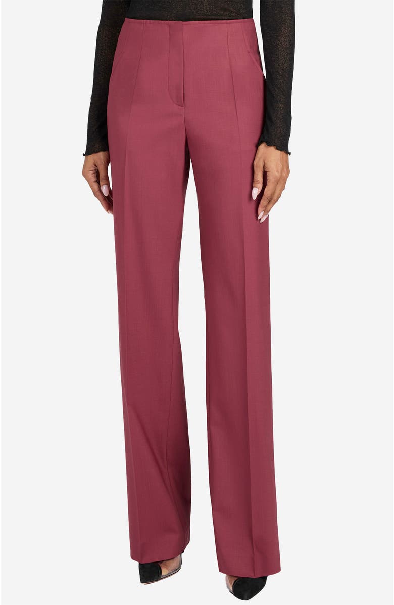 Santorelli Della Wool Stretch Straight Leg Pants, Main, color, Crushed Berry