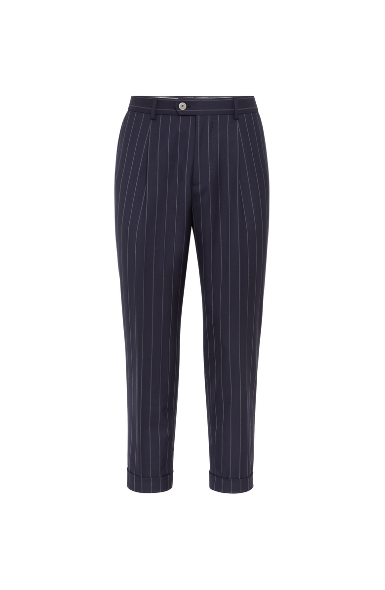 Brunello Cucinelli Virgin wool trousers, Main, color, Blue