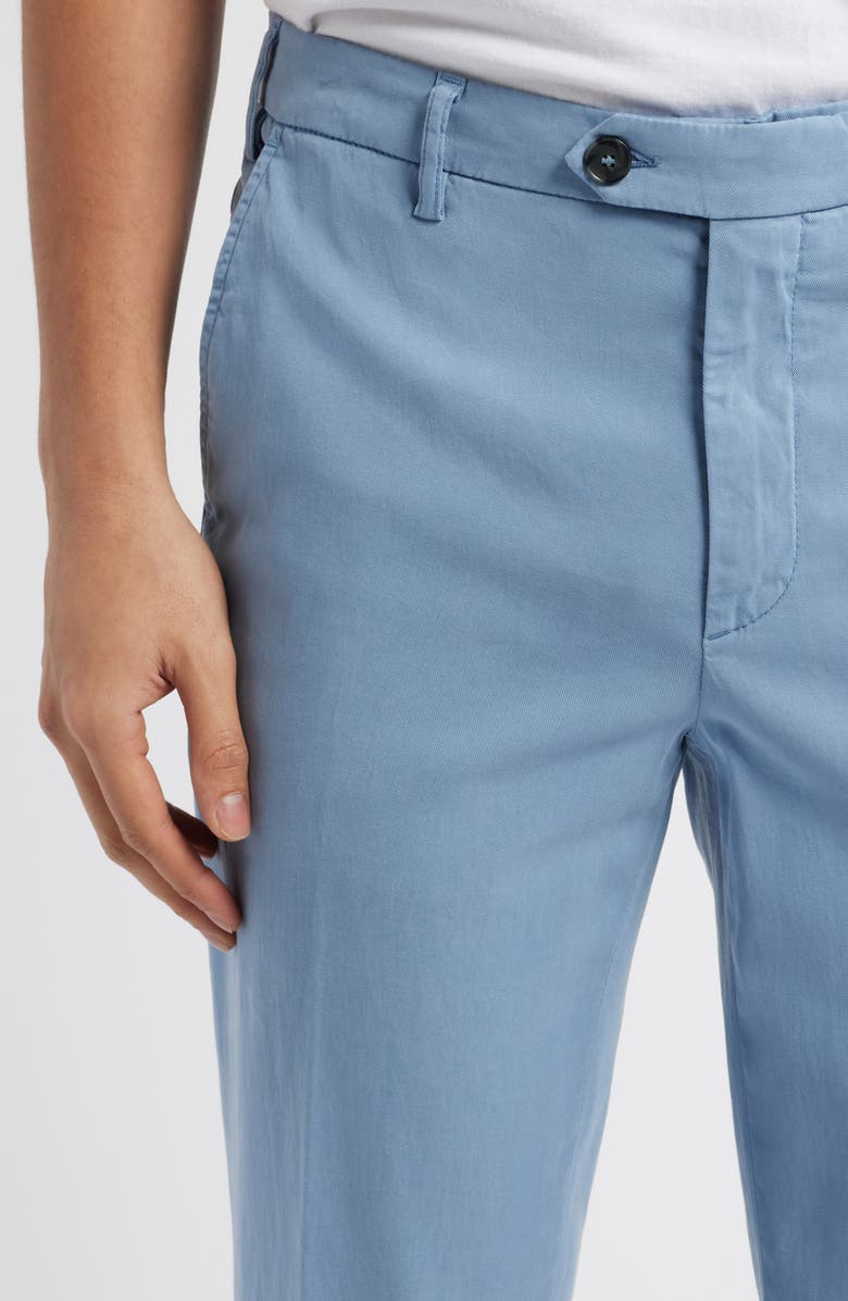 Canali Regular Fit Flat Front Comfort Twill Pants, Alternate, color, Light Blue